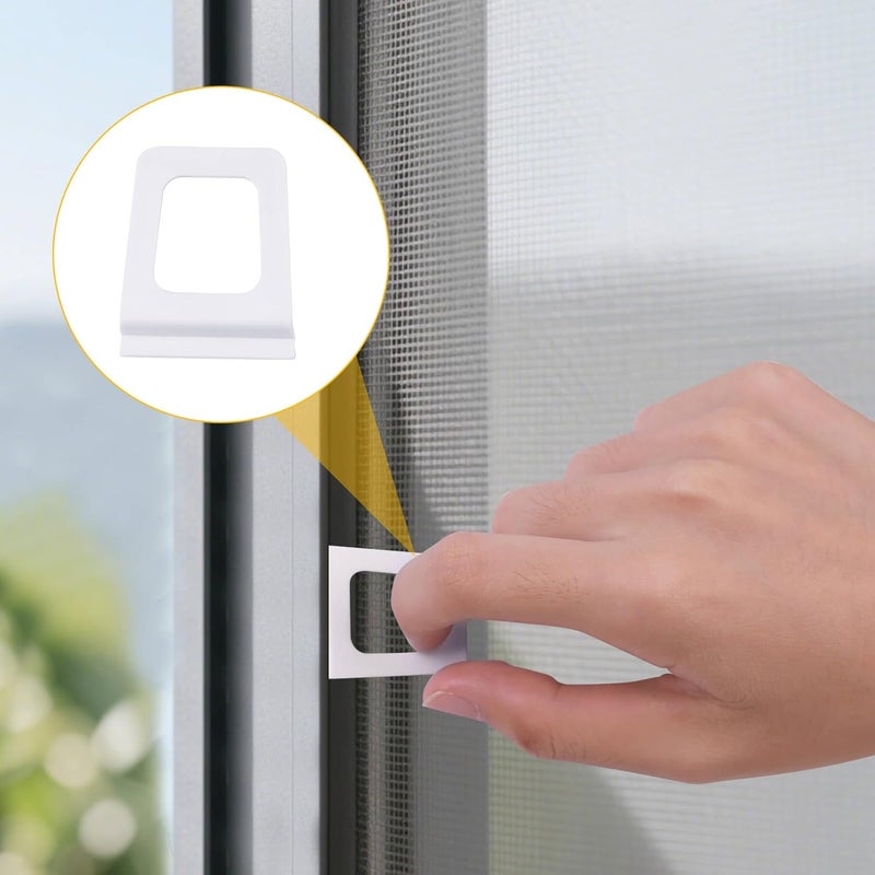 Wulankd 30 Pack Window Screen Pull Tab, Window Screen Lift Plate Replacement Part Flat Spline Groove Pull Plate Clamp, White - Image 2